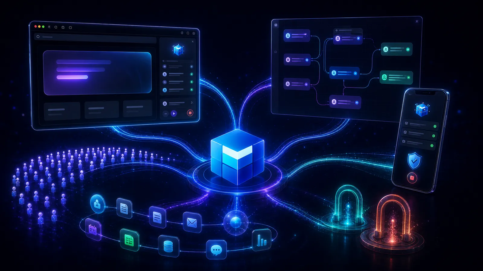 Melaya August 2026 product recap with Browser Control, Agent Builder, Android Device Control, connected business tools, partners, and the first 100 users