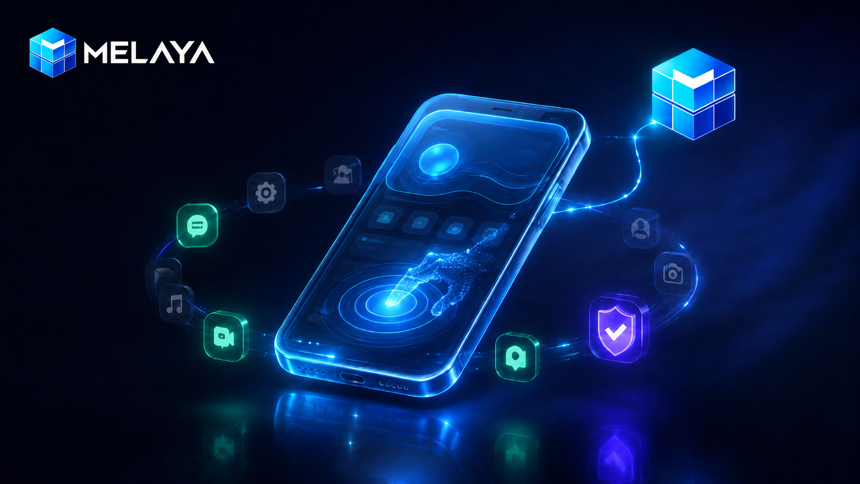 Melaya assistant connected to a paired Android phone through a permissioned device-control flow