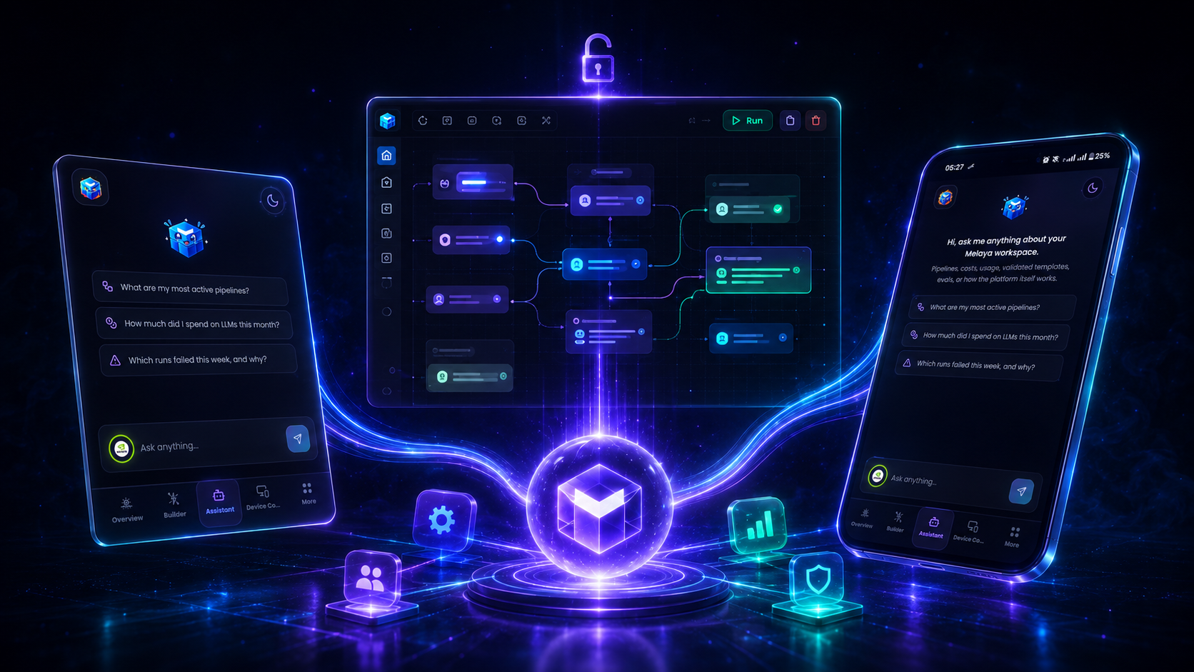 Melaya open beta: one agent runtime across an assistant, a visual Agent Builder, and Device Control on an Android phone