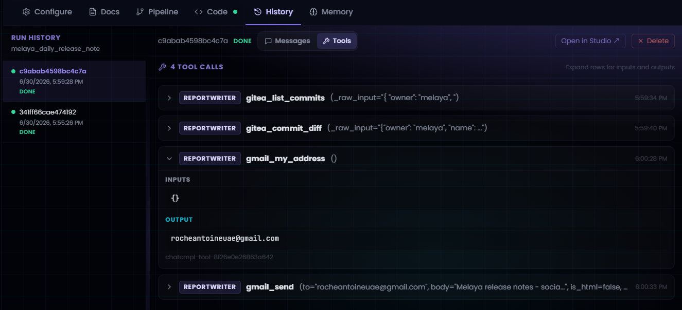 Real-time and recoverable backend operations in Melaya