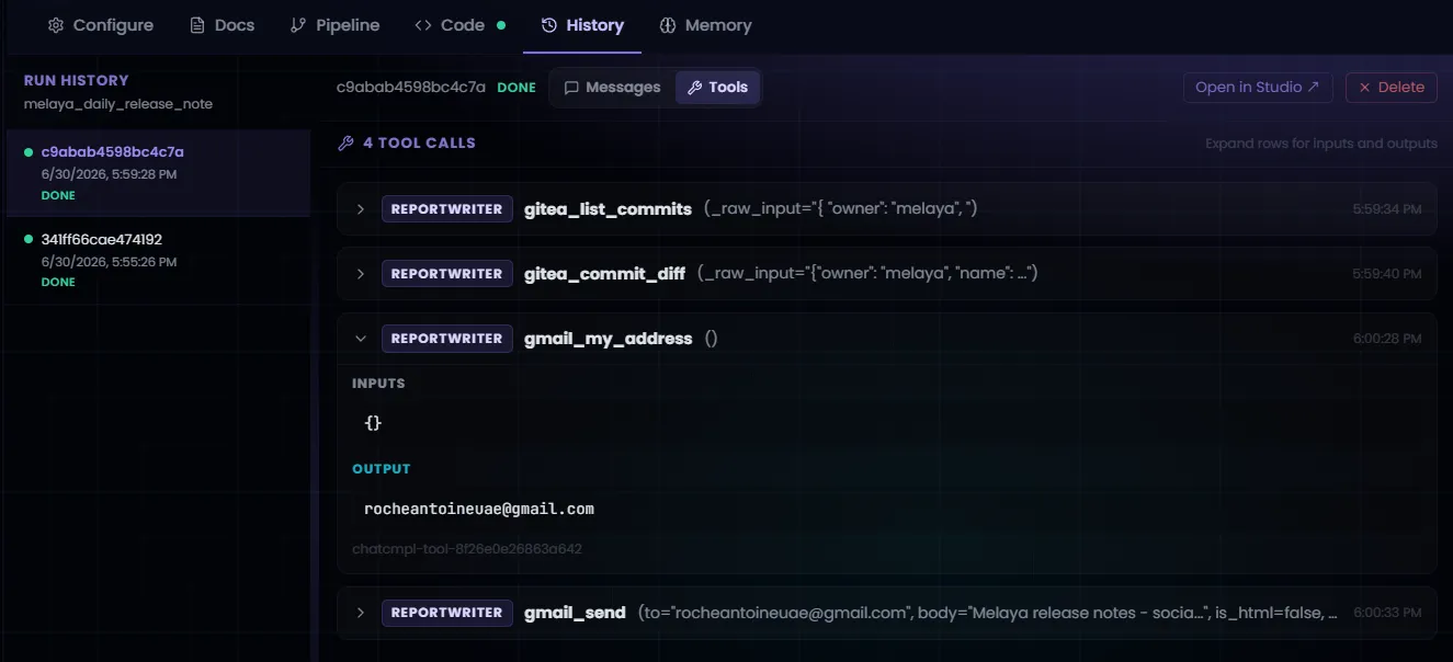 Real-time and recoverable backend operations in Melaya