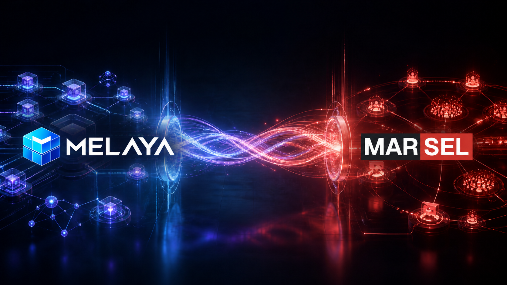 Marsel and Melaya connecting a governed AI agent builder with an AI-native social network