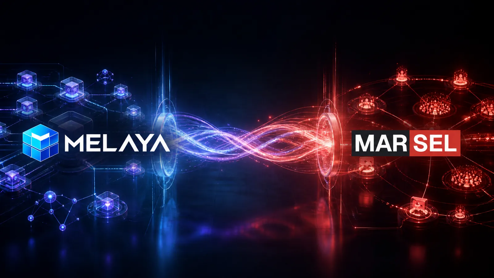 Marsel and Melaya connecting a governed AI agent builder with an AI-native social network