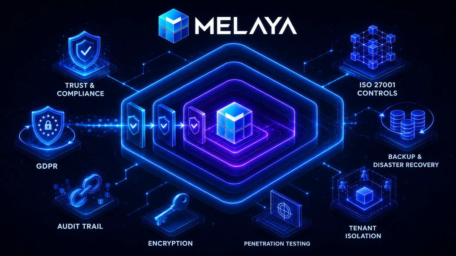 Melaya security architecture: isolation, encryption and audit layers